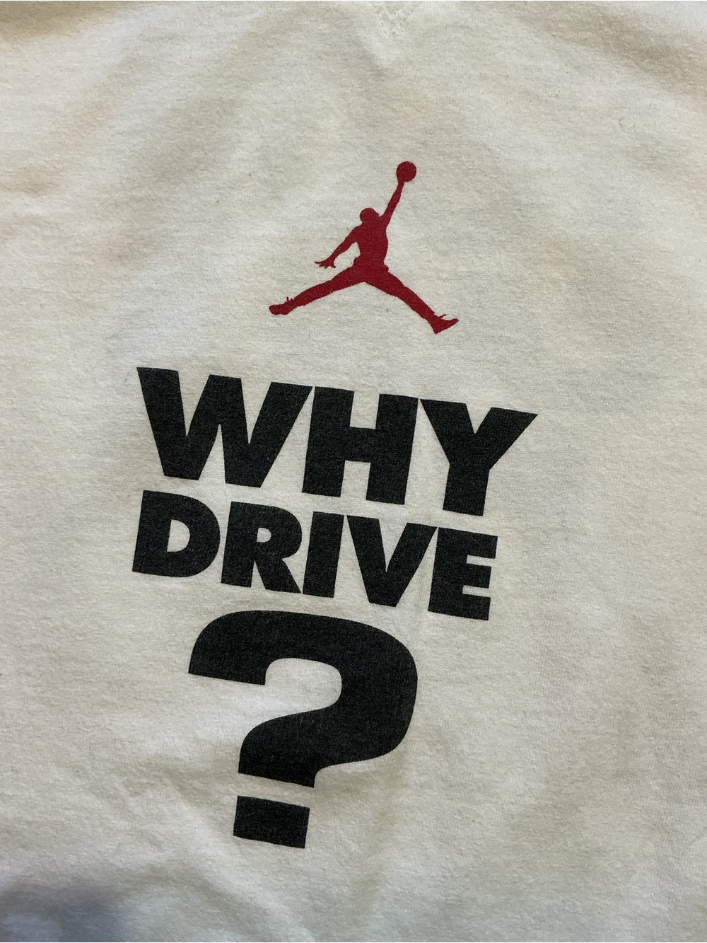 Vintage Air Jordan Why Drive When You Can Fly Jumpman Logo Graphic S/S T-Shirt.